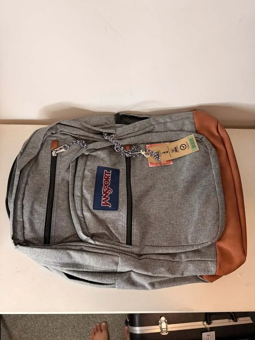 JanSport Cool Student Backpack Grey Letterman Poly